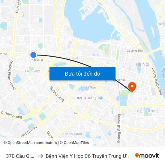 370 Cầu Giấy to Bệnh Viện Y Học Cổ Truyền Trung Ương map