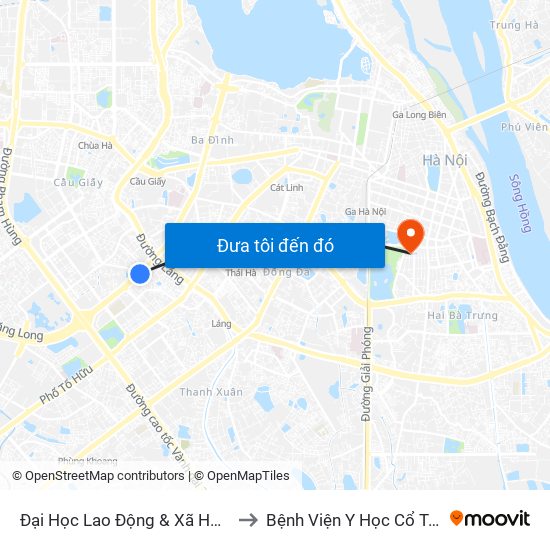 Đại Học Lao Động & Xã Hội - 43 Trần Duy Hưng to Bệnh Viện Y Học Cổ Truyền Trung Ương map
