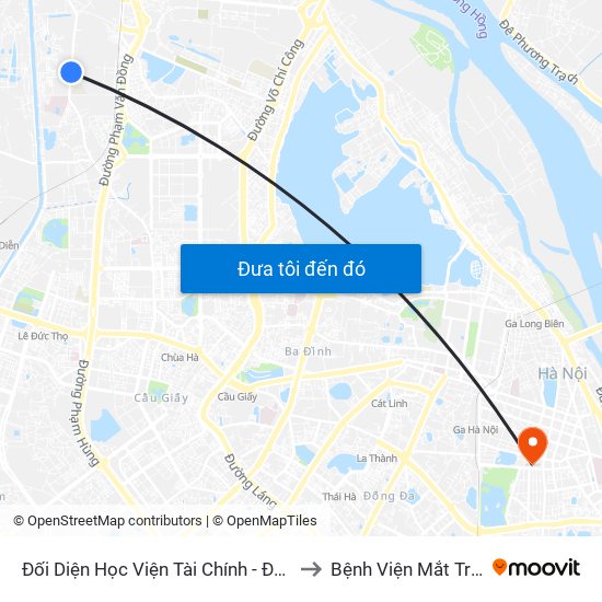 Đối Diện Học Viện Tài Chính - Đường Đức Thắng to Bệnh Viện Mắt Trung Ương map