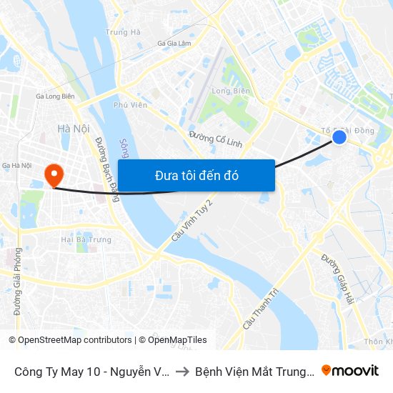 Công Ty May 10 - Nguyễn Văn Linh to Bệnh Viện Mắt Trung Ương map