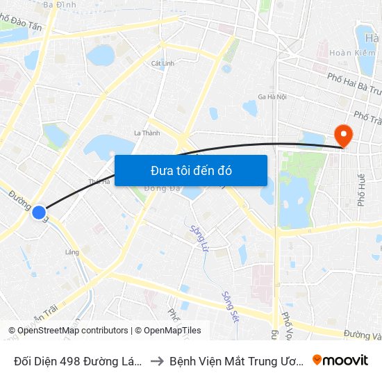 Đối Diện 498 Đường Láng to Bệnh Viện Mắt Trung Ương map