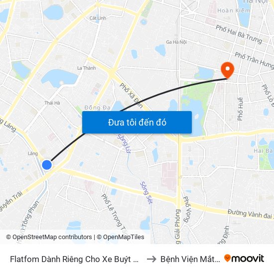 Flatfom Dành Riêng Cho Xe Buýt Trước Nhà 45 Đường Láng to Bệnh Viện Mắt Trung Ương map