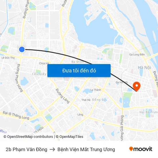 2b Phạm Văn Đồng to Bệnh Viện Mắt Trung Ương map