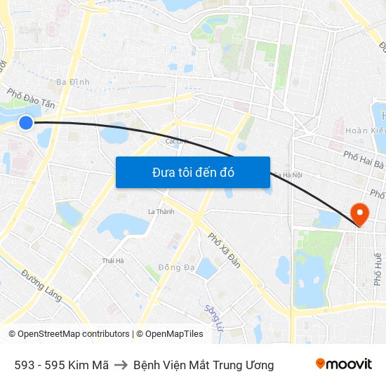 593 - 595 Kim Mã to Bệnh Viện Mắt Trung Ương map