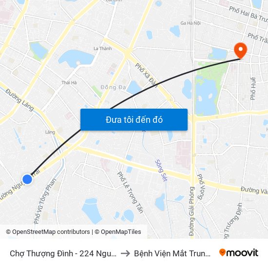 Chợ Thượng Đình - 224 Nguyễn Trãi to Bệnh Viện Mắt Trung Ương map