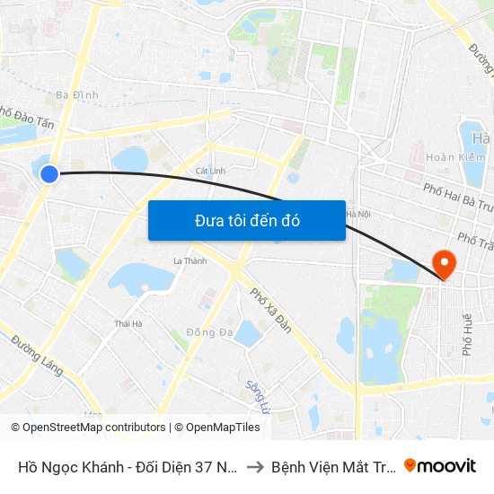 Hồ Ngọc Khánh - Đối Diện 37 Nguyễn Chí Thanh to Bệnh Viện Mắt Trung Ương map