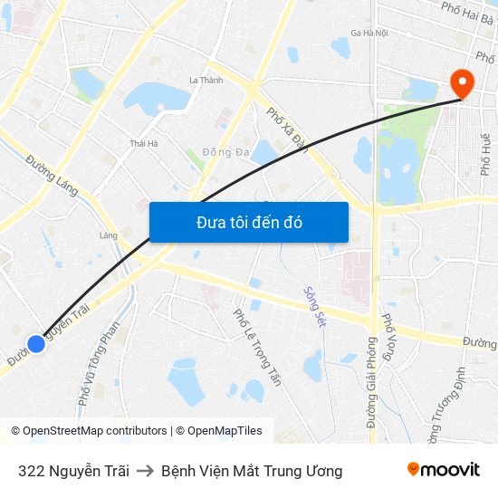 322 Nguyễn Trãi to Bệnh Viện Mắt Trung Ương map