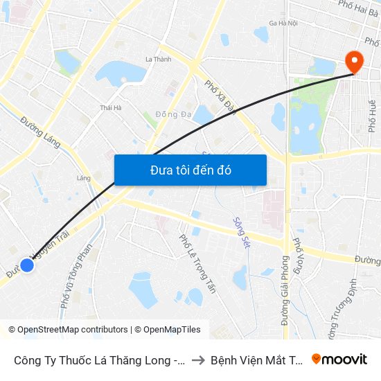 Công Ty Thuốc Lá Thăng Long - 235 Nguyễn Trãi to Bệnh Viện Mắt Trung Ương map