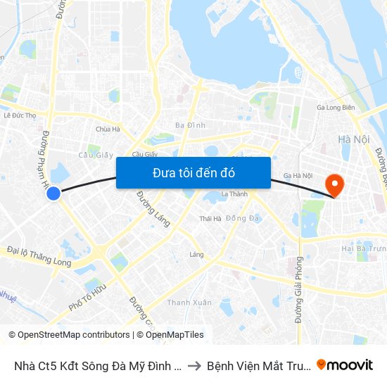 Nhà Ct5 Kđt Sông Đà Mỹ Đình - Phạm Hùng to Bệnh Viện Mắt Trung Ương map