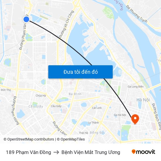 189 Phạm Văn Đồng to Bệnh Viện Mắt Trung Ương map