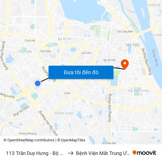 113 Trần Duy Hưng - Bộ Khcn to Bệnh Viện Mắt Trung Ương map