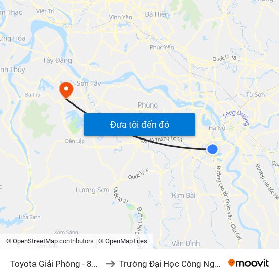 Toyota Giải Phóng - 807 Giải Phóng to Trường Đại Học Công Nghiệp Việt - Hung map