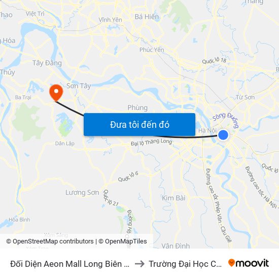 Đối Diện Aeon Mall Long Biên (Cột Điện T4a/2a-B Đường Cổ Linh) to Trường Đại Học Công Nghiệp Việt - Hung map