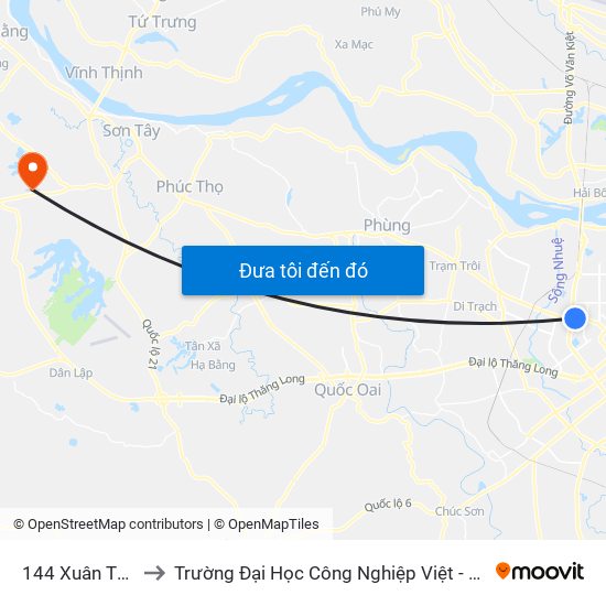 Gần Nhà Sách Sư Phạm (Đại Học Sư Phạm Hà Nội) - 136 Xuân Thủy to Trường Đại Học Công Nghiệp Việt - Hung map