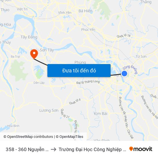 358 - 360 Nguyễn Văn Cừ to Trường Đại Học Công Nghiệp Việt - Hung map