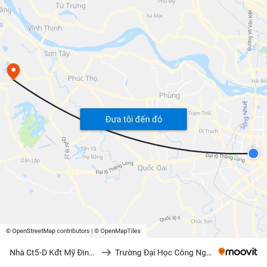 Nhà Ct5-D Kđt Mỹ Đình - Phạm Hùng to Trường Đại Học Công Nghiệp Việt - Hung map