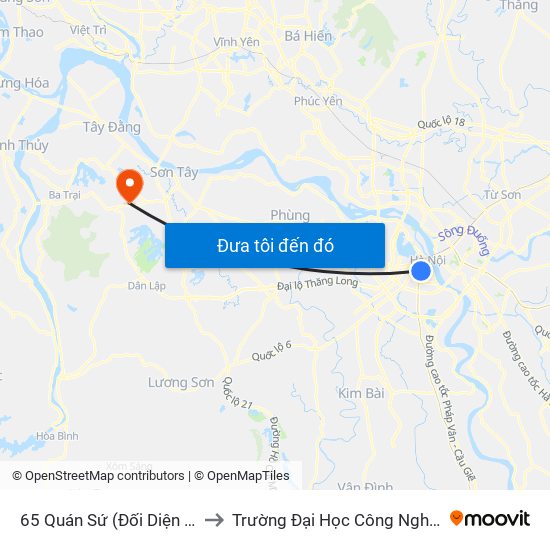 65 Quán Sứ (Đối Diện 80 Quán Sứ) to Trường Đại Học Công Nghiệp Việt - Hung map