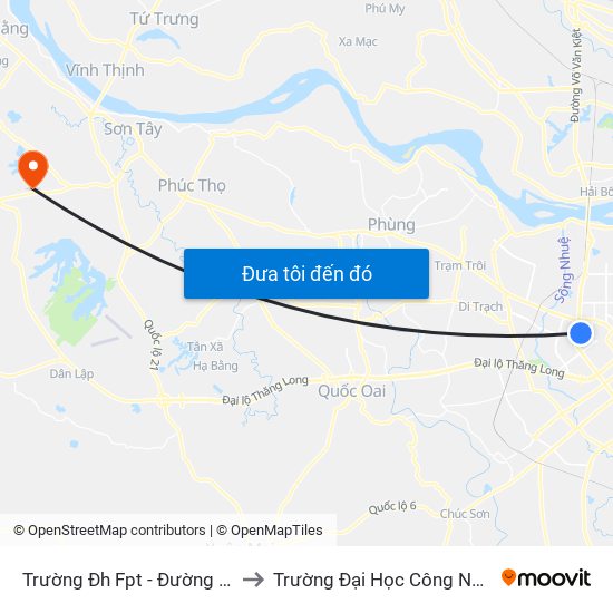 Trường Đh Fpt - Đường Tôn Thất Thuyết to Trường Đại Học Công Nghiệp Việt - Hung map