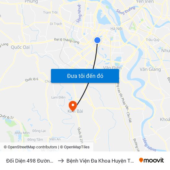 Đối Diện 498 Đường Láng to Bệnh Viện Đa Khoa Huyện Thanh Oai map