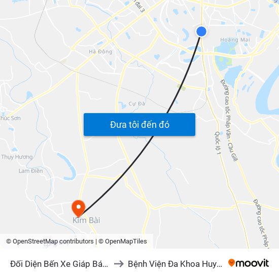 Đối Diện Bến Xe Giáp Bát - Giải Phóng to Bệnh Viện Đa Khoa Huyện Thanh Oai map