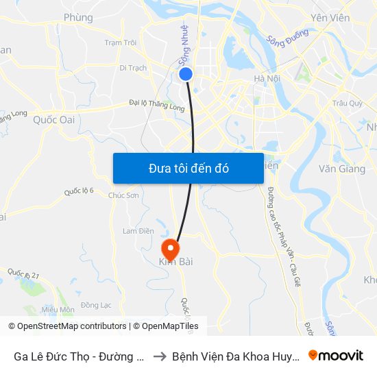 Ga Lê Đức Thọ - Đường Hồ Tùng Mậu to Bệnh Viện Đa Khoa Huyện Thanh Oai map
