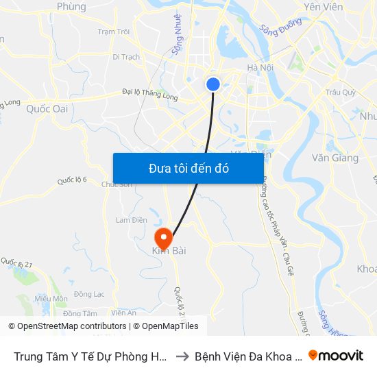 Trung Tâm Y Tế Dự Phòng Hn - 70 Nguyễn Chí Thanh to Bệnh Viện Đa Khoa Huyện Thanh Oai map