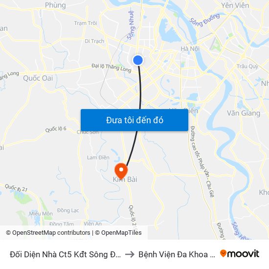 Đối Diện Nhà Ct5 Kđt Sông Đà Mỹ Đình - Phạm Hùng to Bệnh Viện Đa Khoa Huyện Thanh Oai map