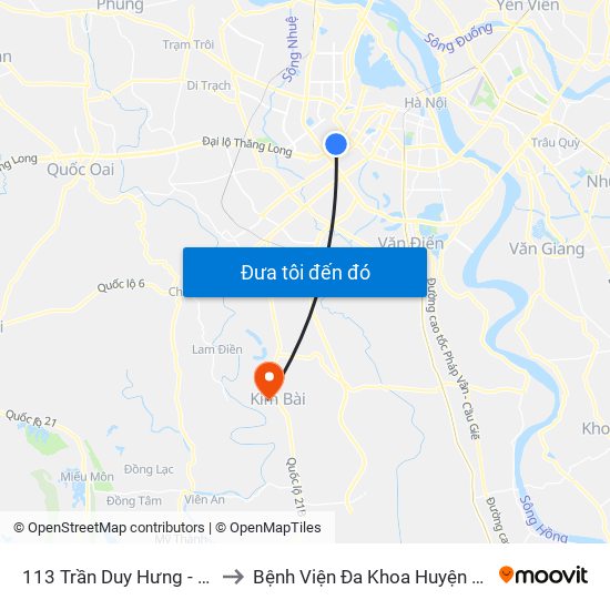 113 Trần Duy Hưng - Bộ Khcn to Bệnh Viện Đa Khoa Huyện Thanh Oai map
