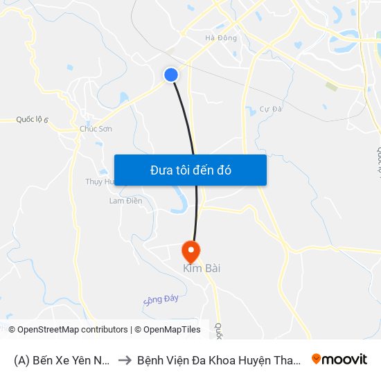 (A) Bến Xe Yên Nghĩa to Bệnh Viện Đa Khoa Huyện Thanh Oai map