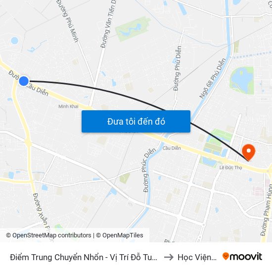Điểm Trung Chuyển Nhổn - Vị Trí Đỗ Tuyến 20, 29, 32 (Chiều Sơn Tây - Hà Nội)- Đường 32 to Học Viện Múa Việt Nam map