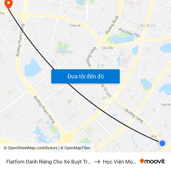 Flatfom Dành Riêng Cho Xe Buýt Trước Nhà 45 Đường Láng to Học Viện Múa Việt Nam map