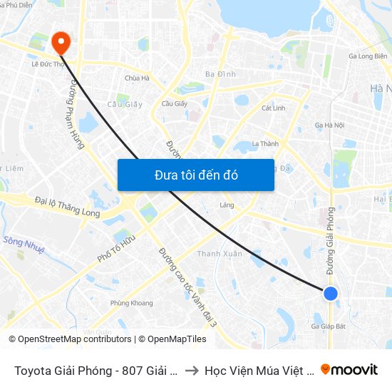 Toyota Giải Phóng - 807 Giải Phóng to Học Viện Múa Việt Nam map