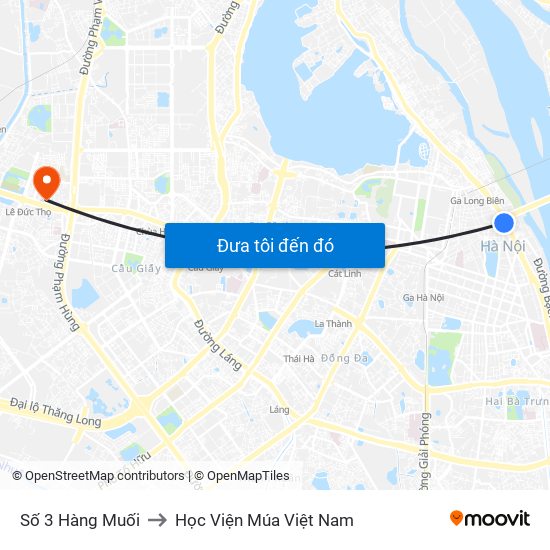 Số 3 Hàng Muối to Học Viện Múa Việt Nam map