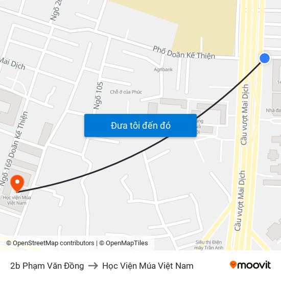 2b Phạm Văn Đồng to Học Viện Múa Việt Nam map