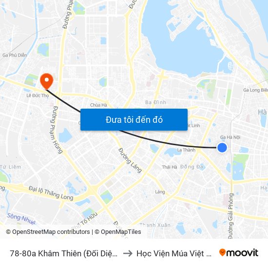 44-46 Khâm Thiên to Học Viện Múa Việt Nam map