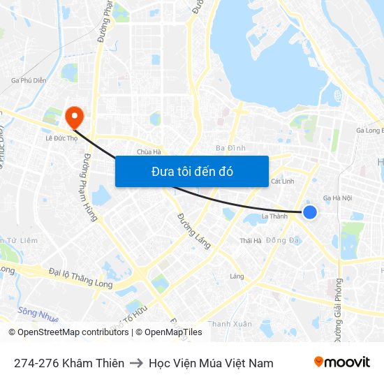 274-276 Khâm Thiên to Học Viện Múa Việt Nam map