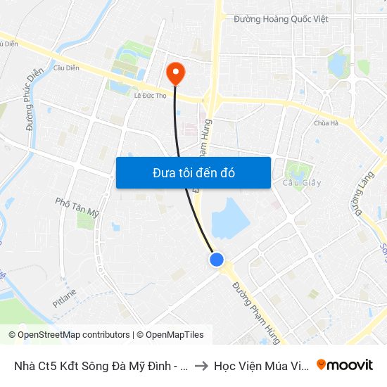 Nhà Ct5 Kđt Sông Đà Mỹ Đình - Phạm Hùng to Học Viện Múa Việt Nam map