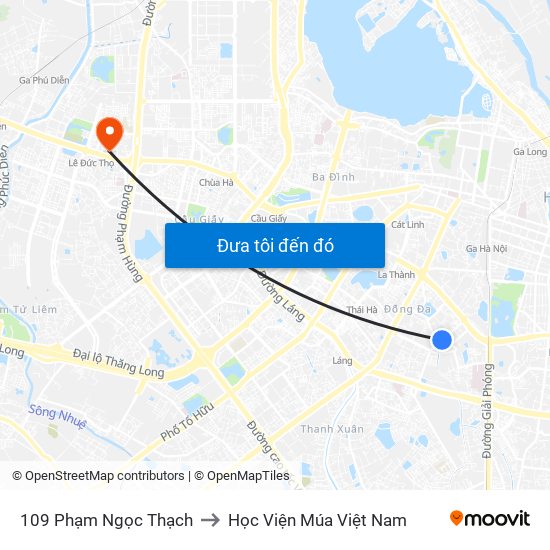 109 Phạm Ngọc Thạch to Học Viện Múa Việt Nam map