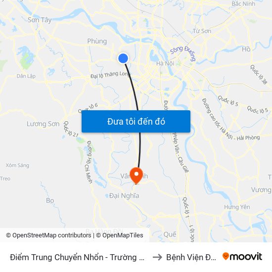 Điểm Trung Chuyển Nhổn - Trường Đại Học Công Nghiệp Hà Nội - Đường 32 to Bệnh Viện Đa Khoa Vân Đình map