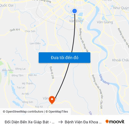 Đối Diện Bến Xe Giáp Bát - Giải Phóng to Bệnh Viện Đa Khoa Vân Đình map