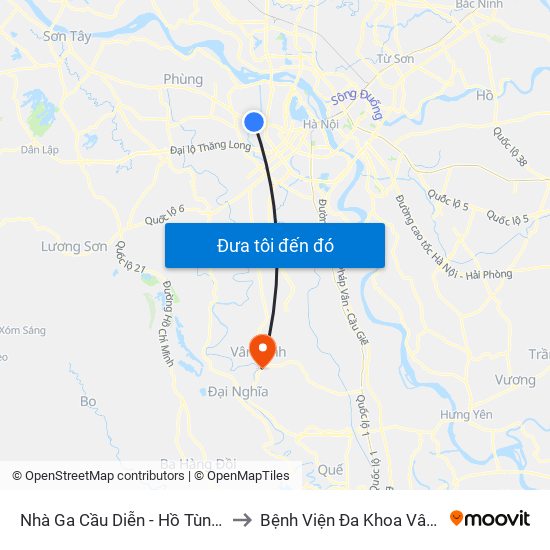 Nhà Ga Cầu Diễn - Hồ Tùng Mậu to Bệnh Viện Đa Khoa Vân Đình map