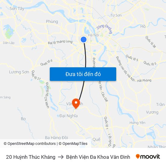 20 Huỳnh Thúc Kháng to Bệnh Viện Đa Khoa Vân Đình map