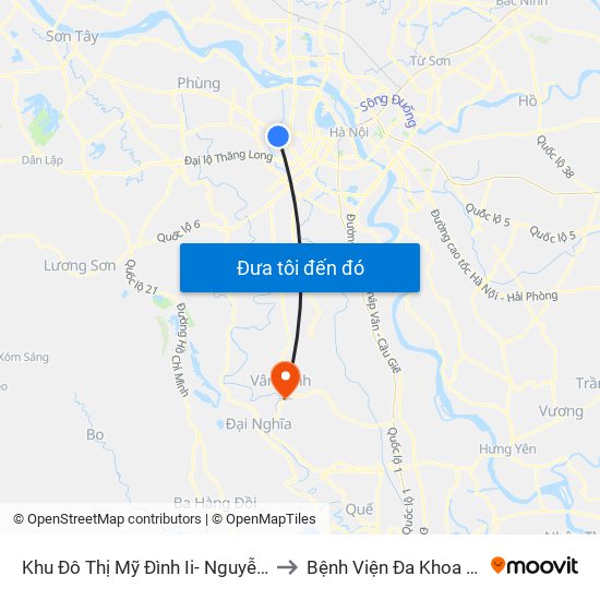 Khu Đô Thị Mỹ Đình Ii- Nguyễn Cơ Thạch to Bệnh Viện Đa Khoa Vân Đình map