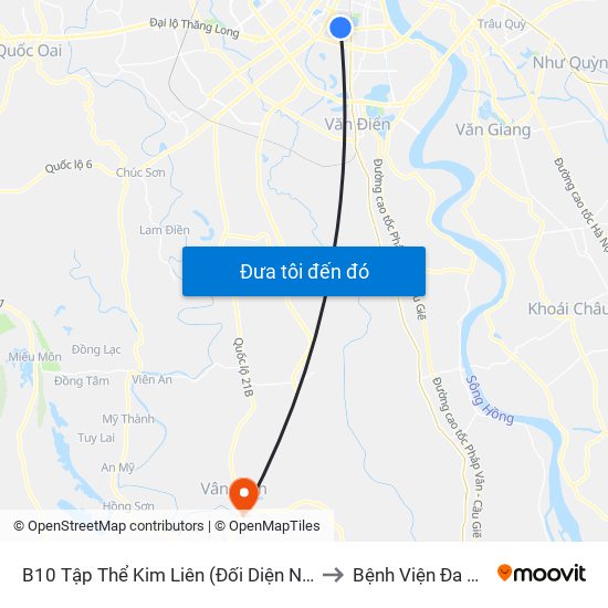 B10 Tập Thể Kim Liên (Đối Diện Ngõ 46b Phạm Ngọc Thạch) to Bệnh Viện Đa Khoa Vân Đình map