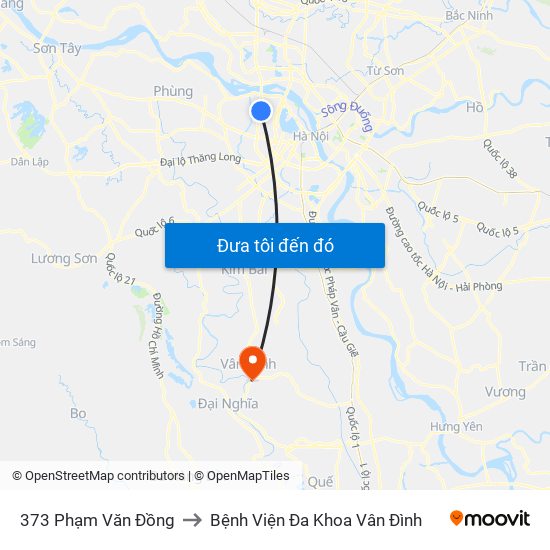 373 Phạm Văn Đồng to Bệnh Viện Đa Khoa Vân Đình map