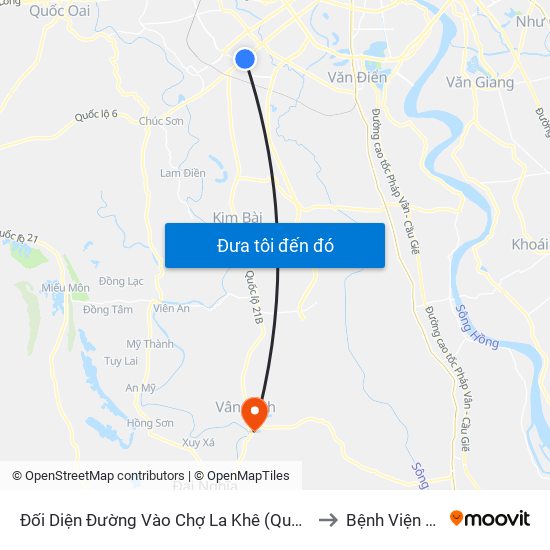 Đối Diện Đường Vào Chợ La Khê (Qua Ga Metro La Khê) - 405 Quang Trung (Hà Đông) to Bệnh Viện Đa Khoa Vân Đình map