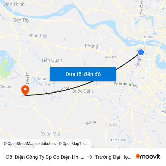 Đối Diện Công Ty Cp Cơ Điện Hn- Đường Đức Thắng to Trường Đại Học Chính Trị map