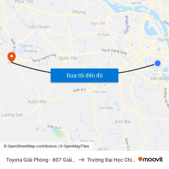 Toyota Giải Phóng - 807 Giải Phóng to Trường Đại Học Chính Trị map