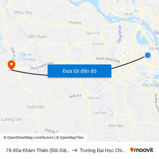 44-46 Khâm Thiên to Trường Đại Học Chính Trị map