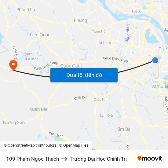 109 Phạm Ngọc Thạch to Trường Đại Học Chính Trị map